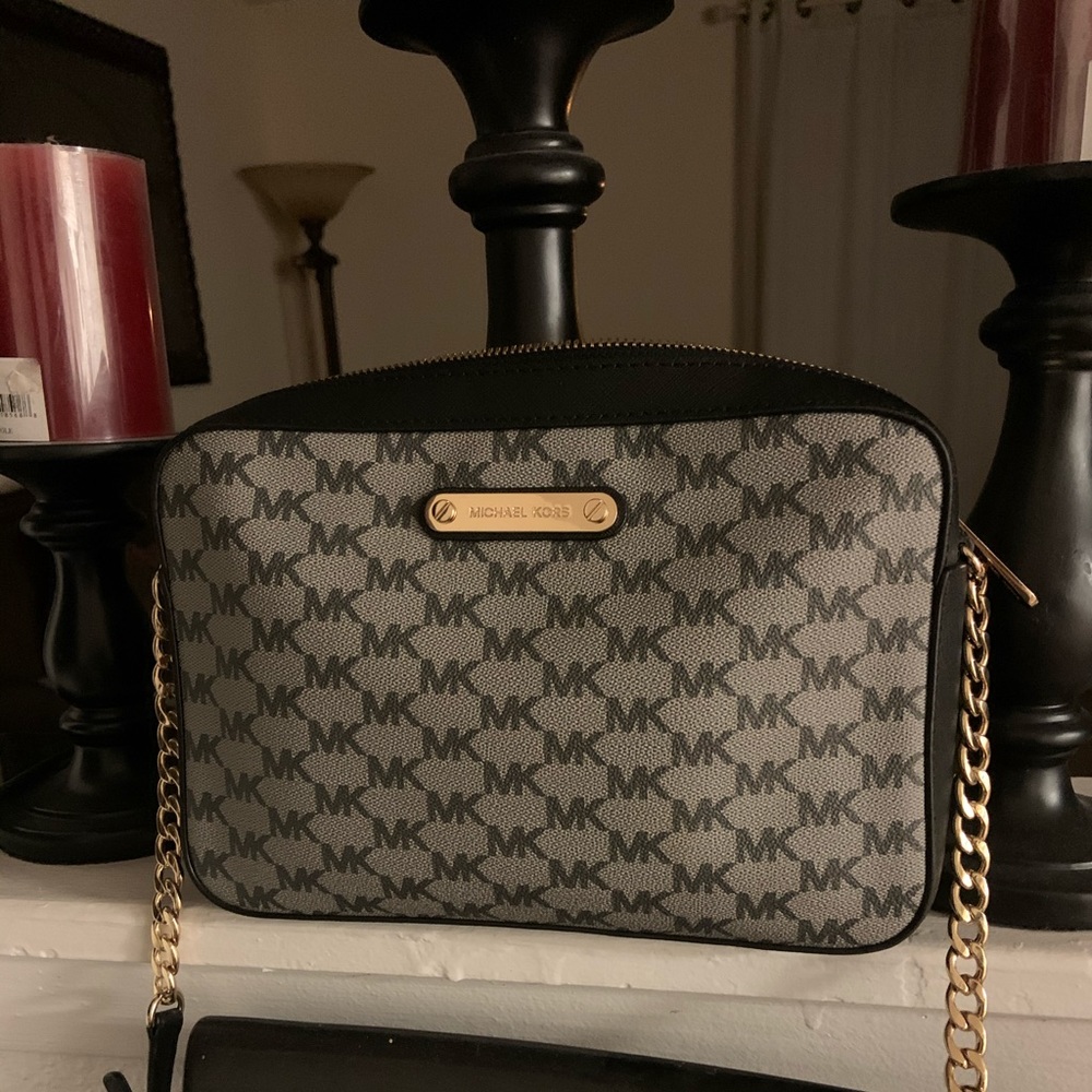 Michael Kors grey and black crossbody